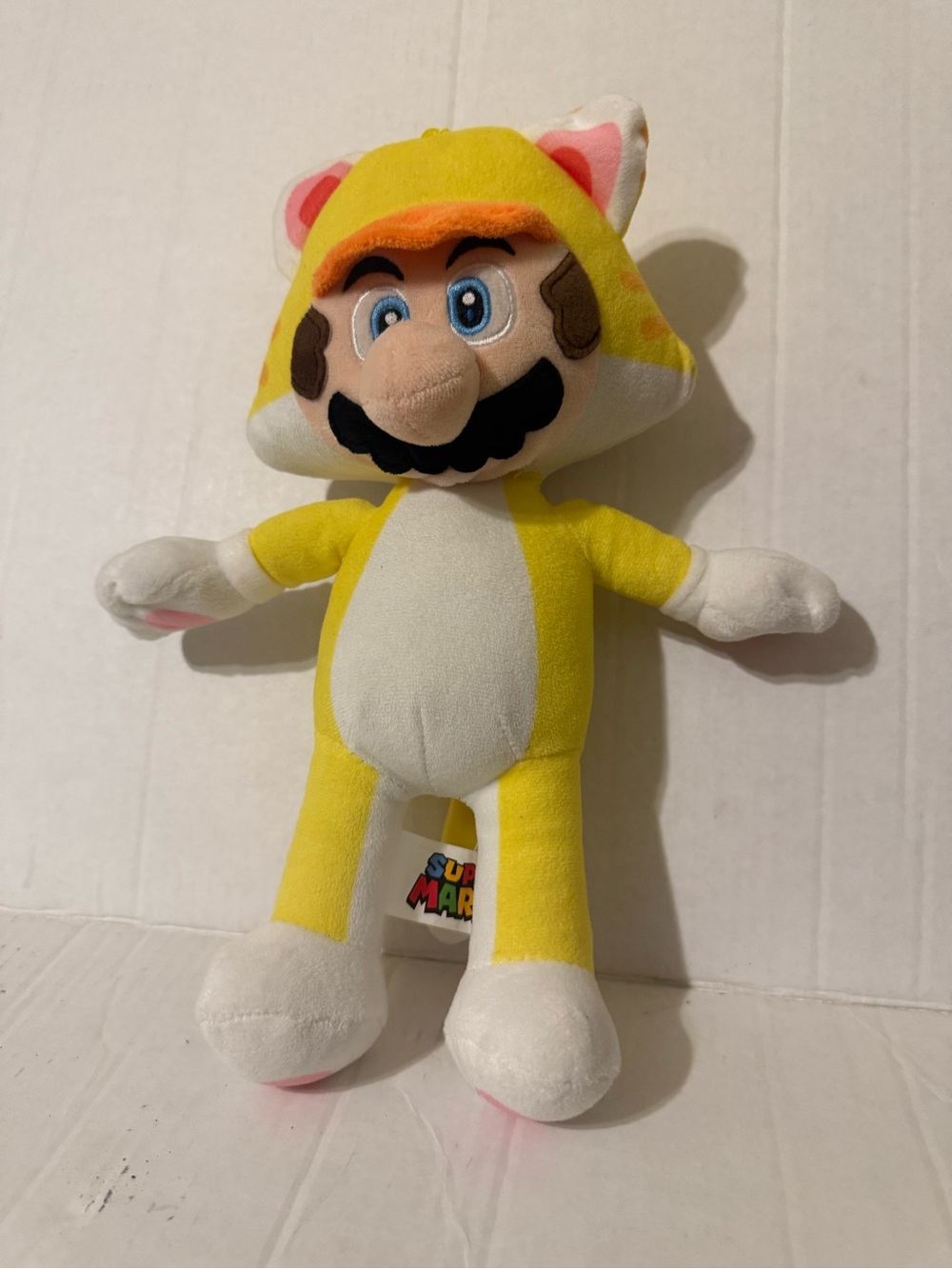 Super Mario 3D World Cat Mario Plush Doll Stuffed Toy Yellow White 10โ